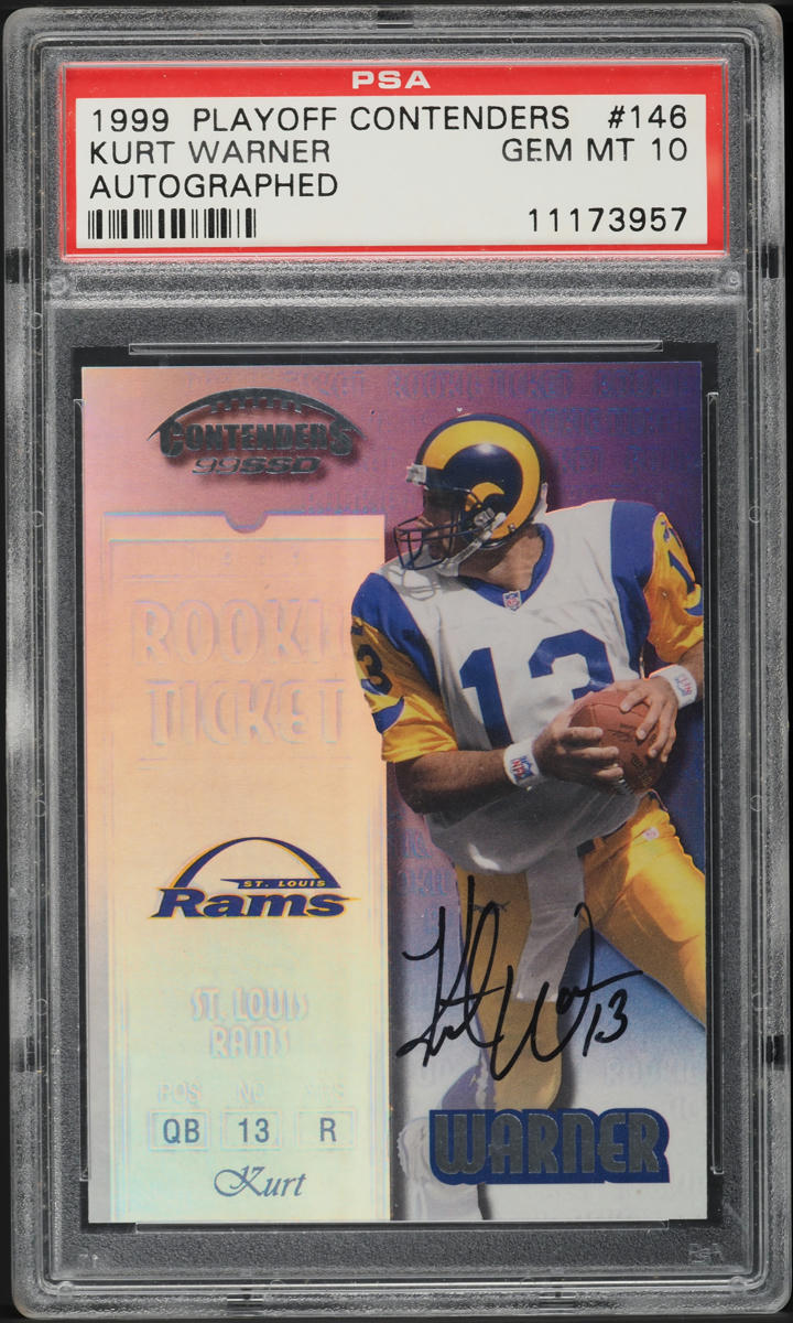 1999 Playoff Contenders Kurt Warner ROOKIE AUTO #146 PSA 10 GEM