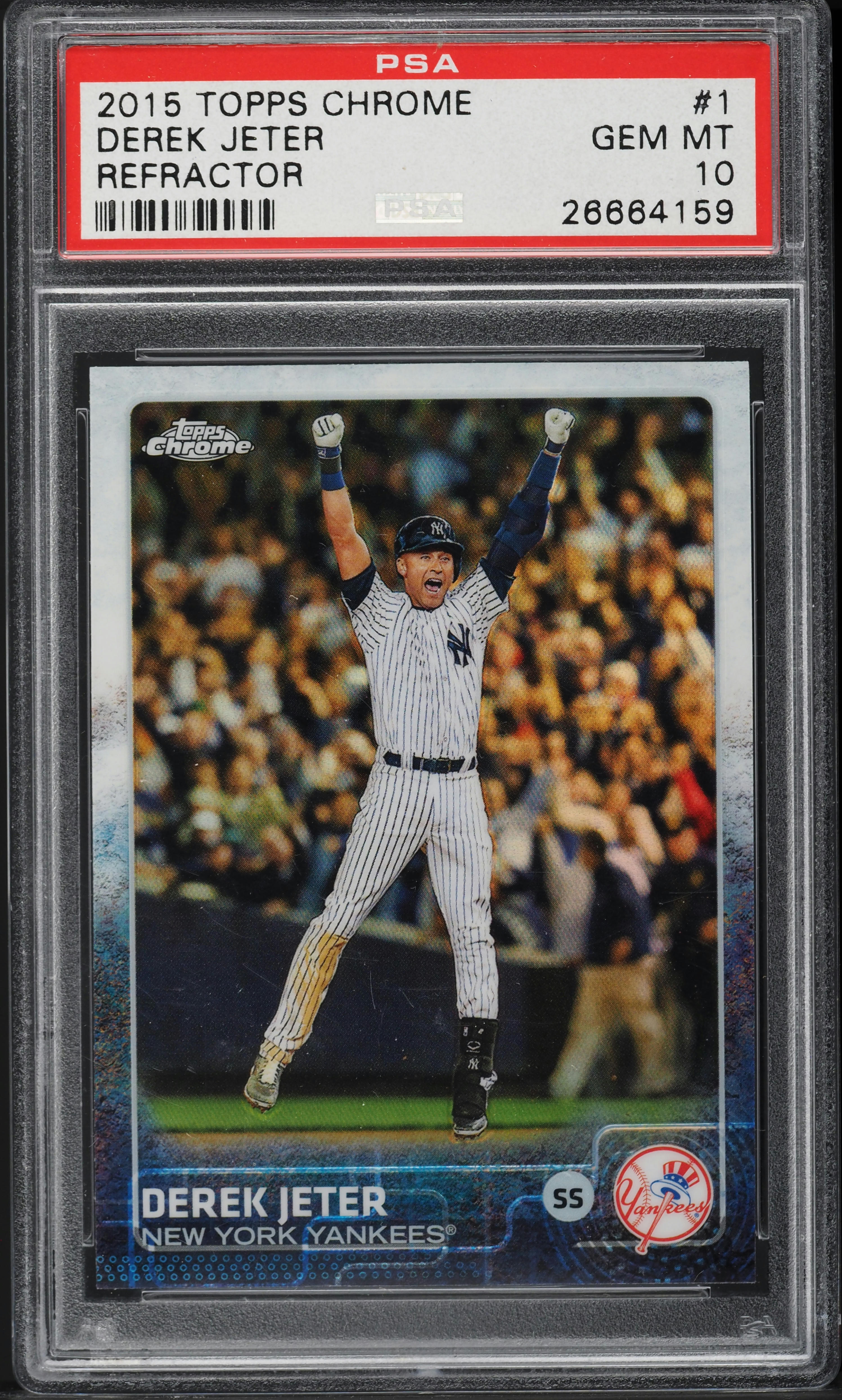 2015 Topps Chrome Refractor Derek Jeter #1 PSA 10 GEM MINT on
