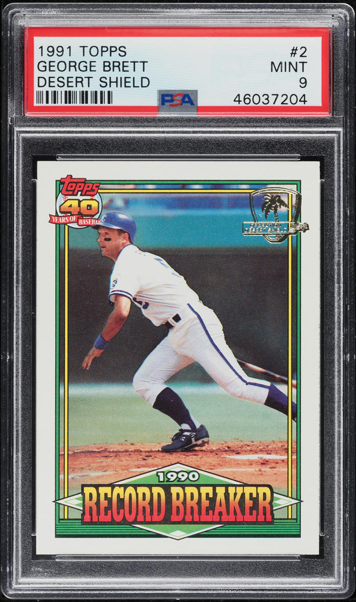 1991 Topps Desert Shield George Brett RECORD BREAKER #2 PSA 9 MINT