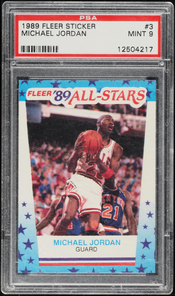 1989 Fleer Sticker Michael Jordan #3 PSA 9 MINT