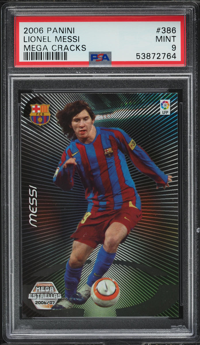 2006 Panini Mega Cracks Lionel Messi #386 PSA 9 MINT on Fanatics