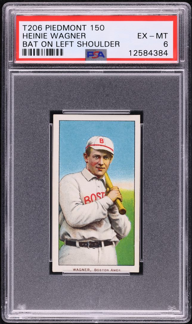 1909-11 T206 Heinie Wagner BAT ON LEFT SHOULDER, PIEDMONT PSA 6 EXMT