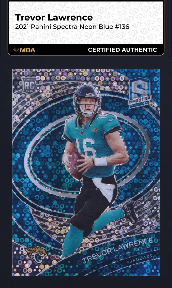 2021 Panini Spectra Neon Blue Trevor Lawrence ROOKIE /60 #136 MBA