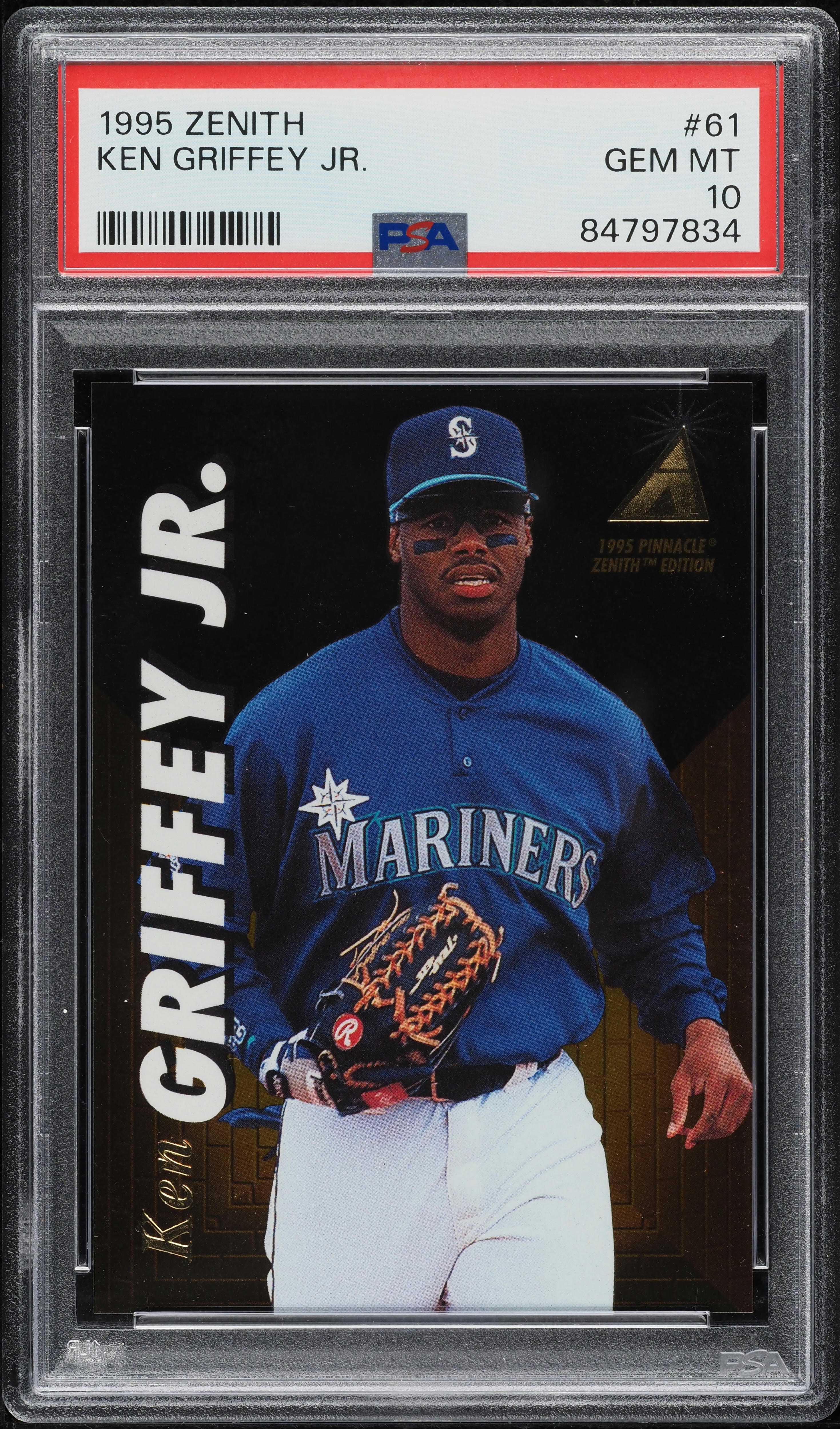 1995 Pinnacle Zenith Ken Griffey Jr. #61 PSA 10 GEM MINT on 