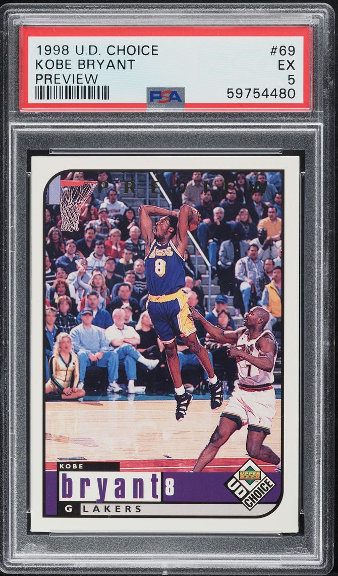 1998 Upper Deck Choice Preview Kobe Bryant #69 PSA 5 EX