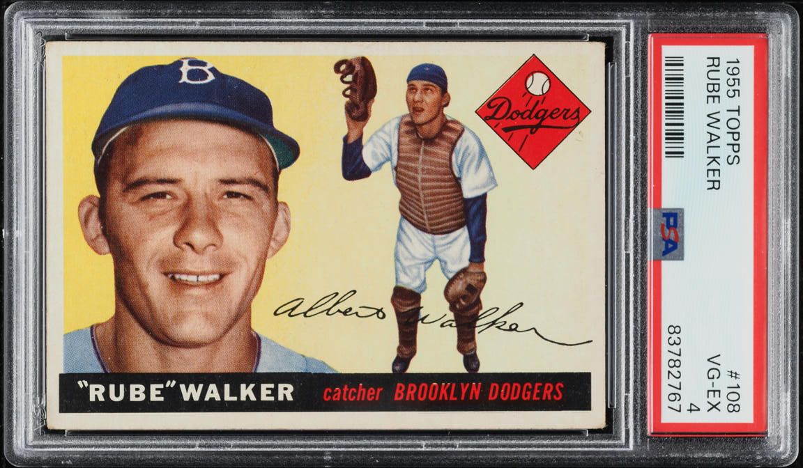 1955 Topps Rube Walker #108 PSA 4 VGEX