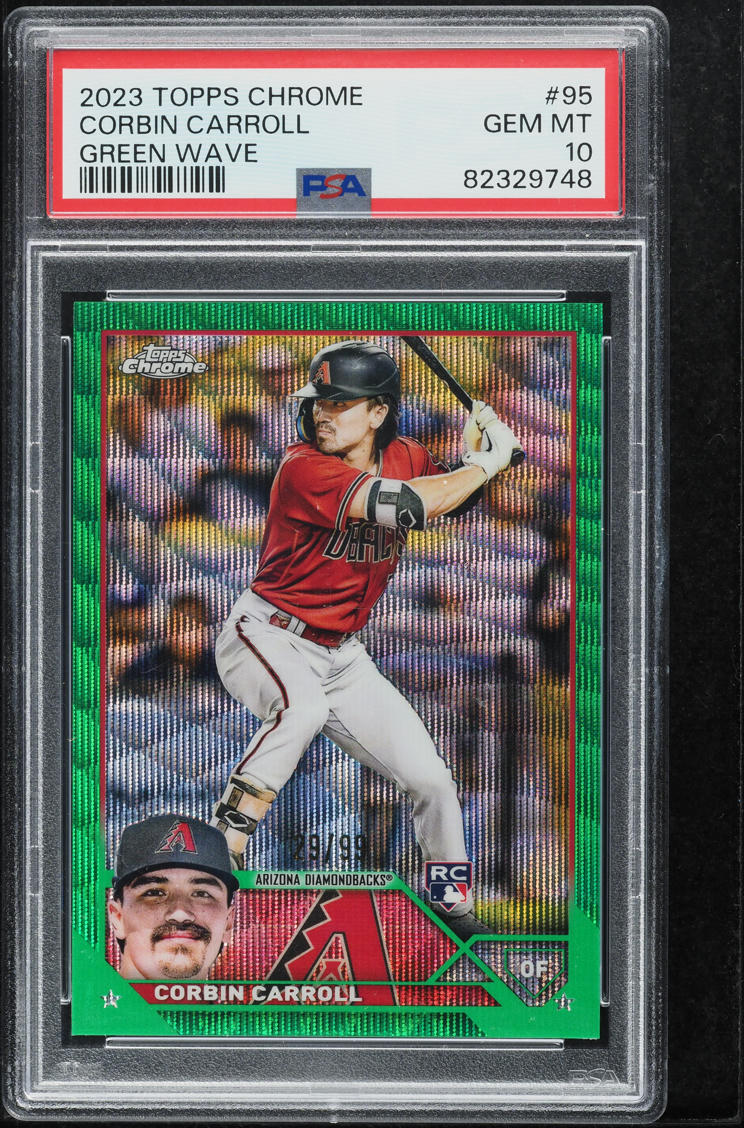 2023 Topps Chrome Green Wave Corbin Carroll ROOKIE /99 #95 PSA 10 GEM MINT