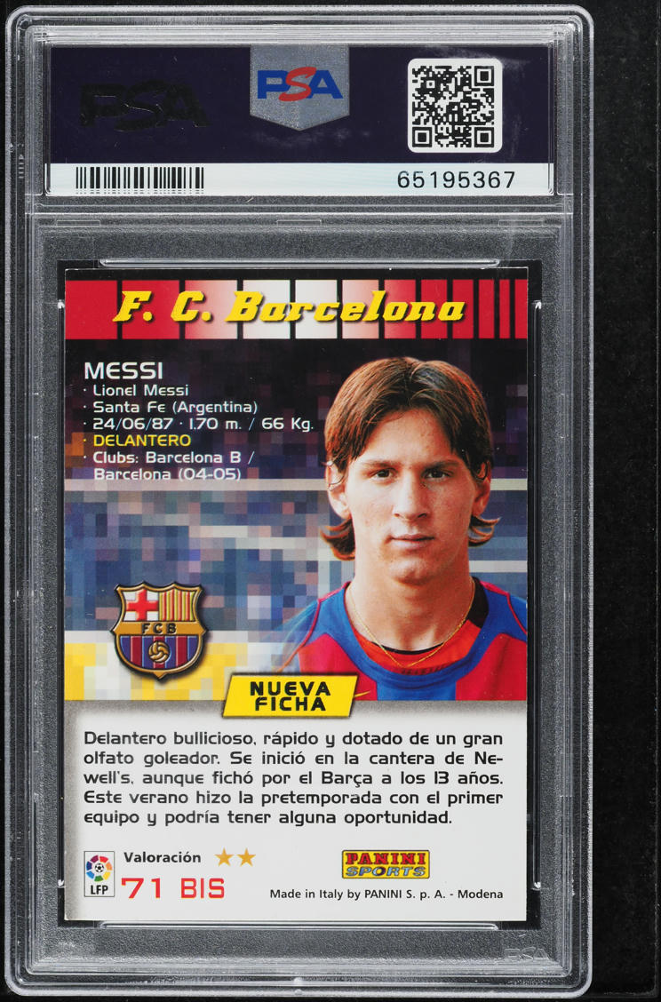 2004 Panini Sports Mega Cracks La Liga Lionel Messi ROOKIE #71 PSA 6 EXMT