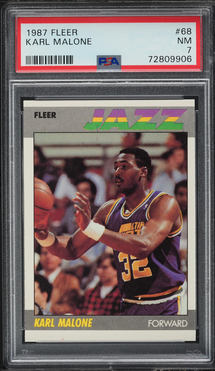 1987 Fleer Basketball Karl Malone #68 PSA 7 NRMT on Fanatics Collect
