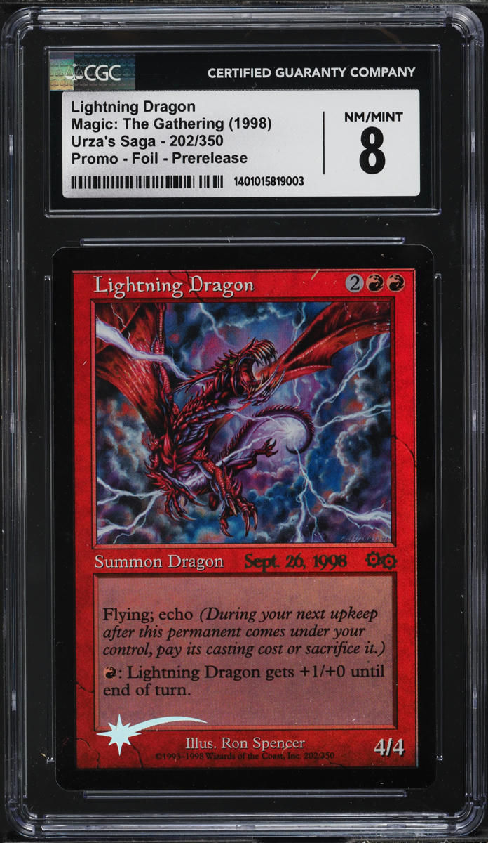 1998 Magic The Gathering Urza's Saga Foil Prerelease Lightning