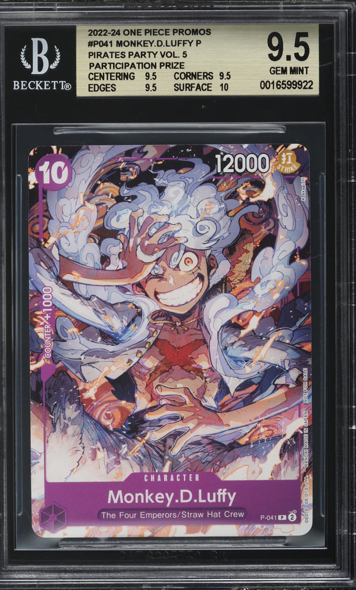 2022 One Piece Promo Pirates Party Vol. 5 Monkey.D.Luffy #P041 BGS