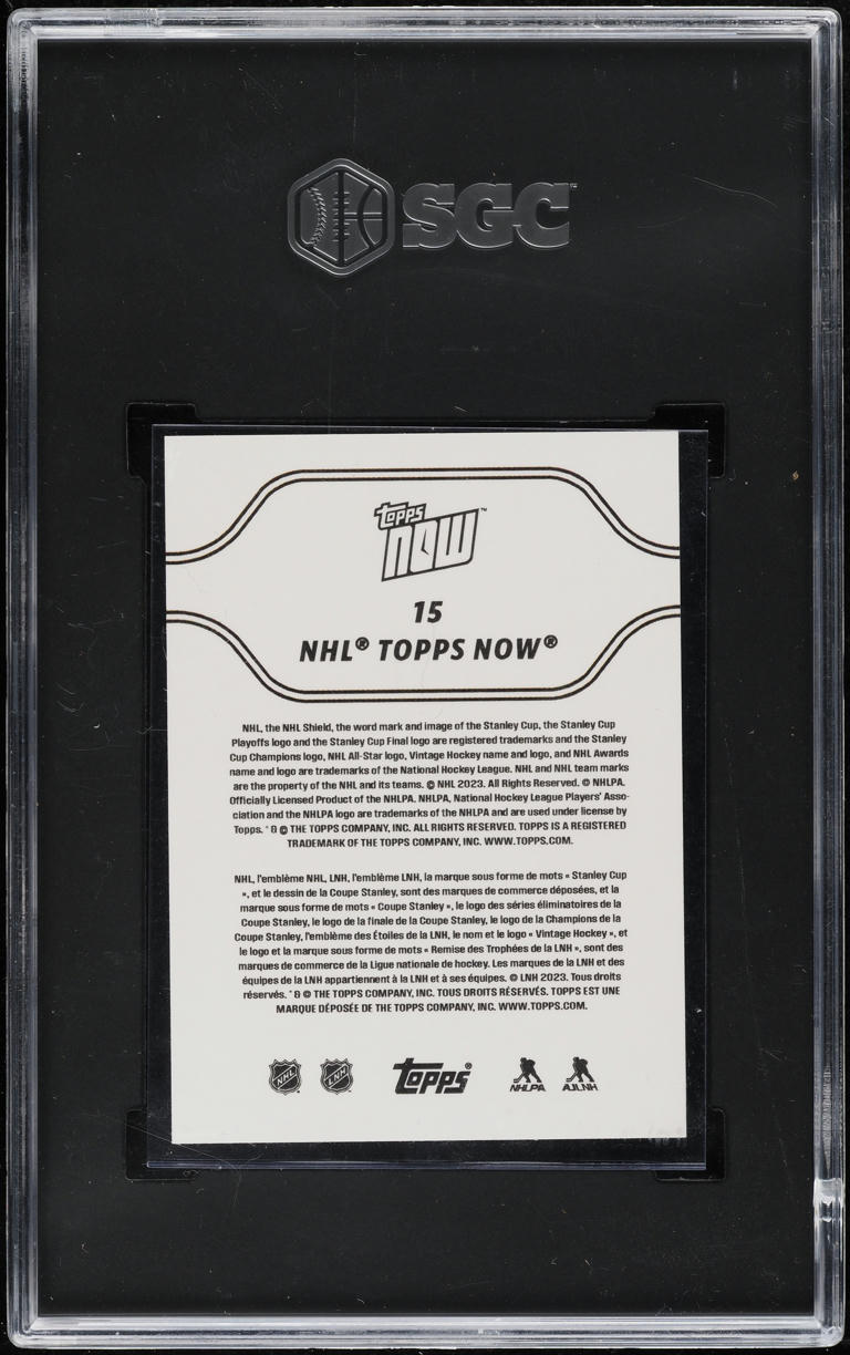 2023 Topps NHL Now Stickers Connor Bedard ROOKIE #15 SGC 10 GEM MINT
