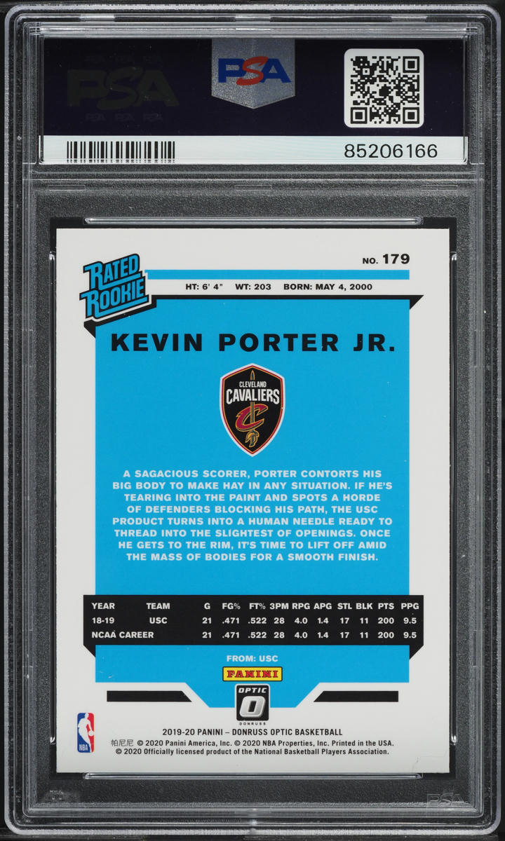 2019 Donruss Optic Kevin Porter Jr. ROOKIE #179 PSA 10 GEM MINT