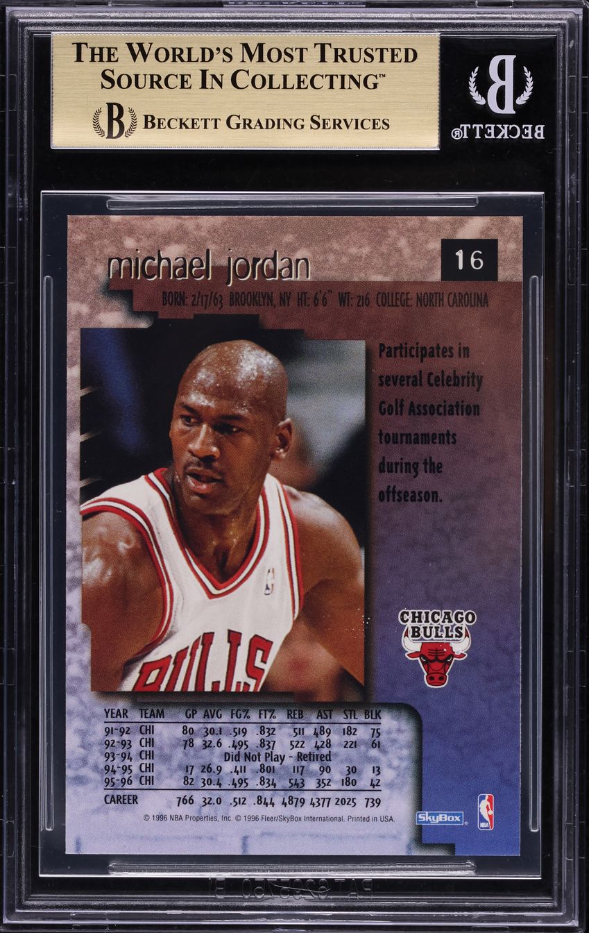 1996 Skybox Premium Michael Jordan #16 BGS 9.5 GEM MINT