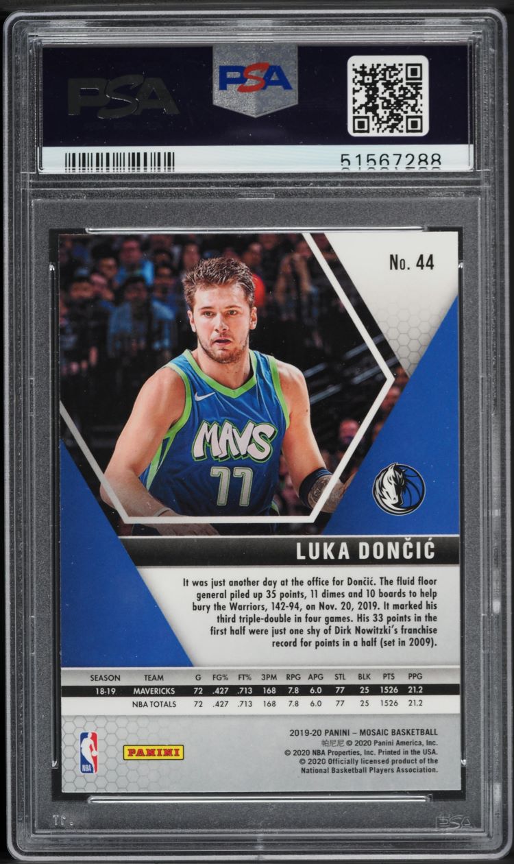 2019 Panini Mosaic Luka Doncic #44 PSA 10 GEM MINT