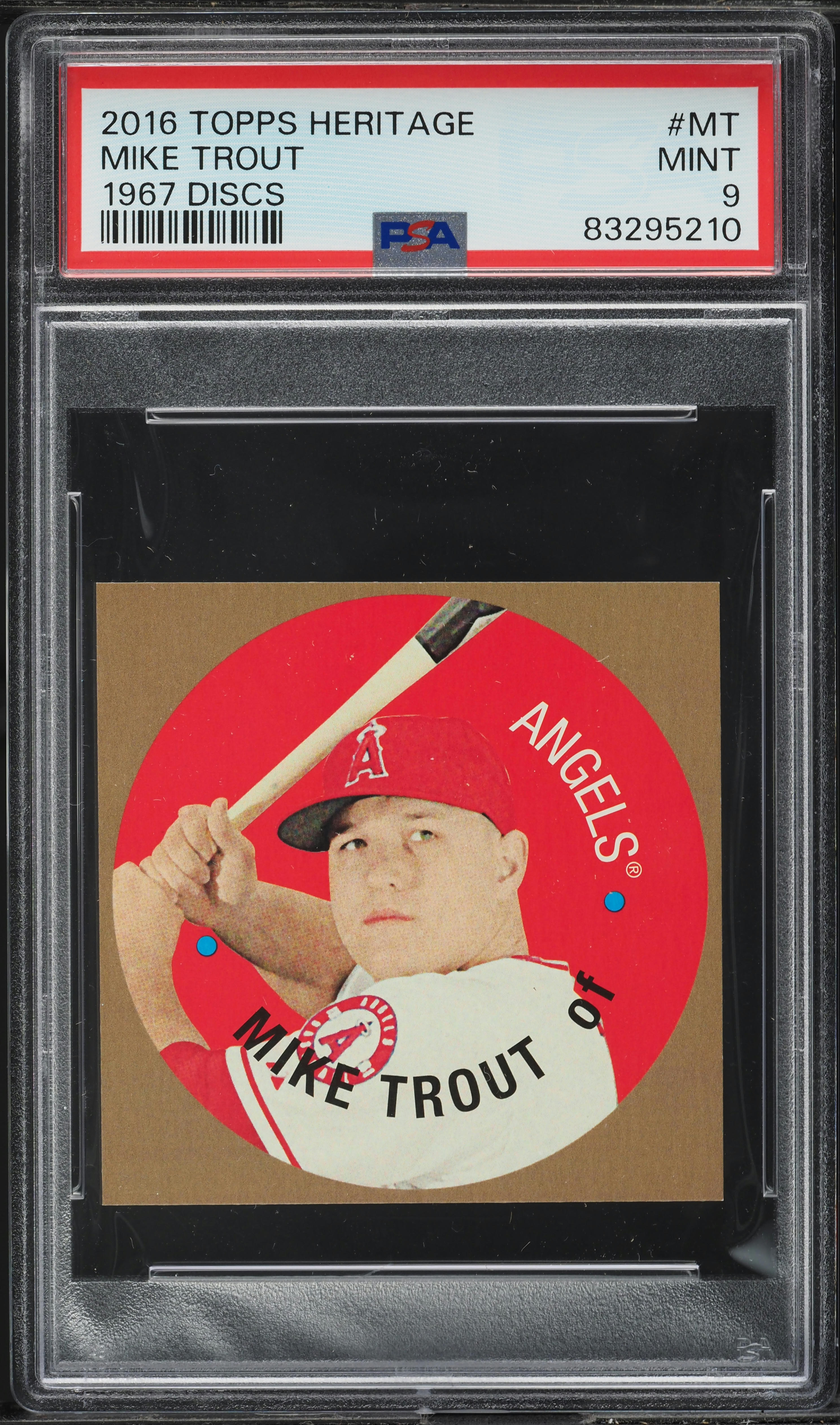 2016 Topps Heritage '67 Discs Mike Trout #MT PSA 9 MINT on