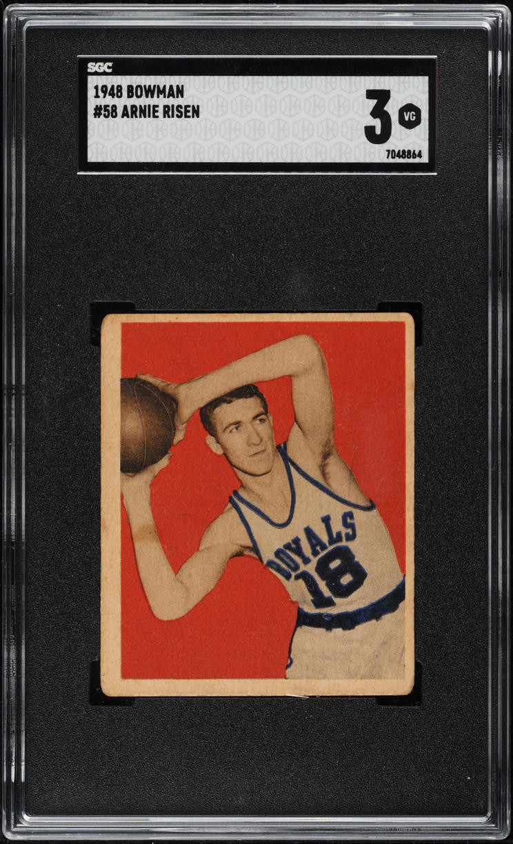 1948 Bowman Basketball Arnie Risen #58 SGC 3 VG