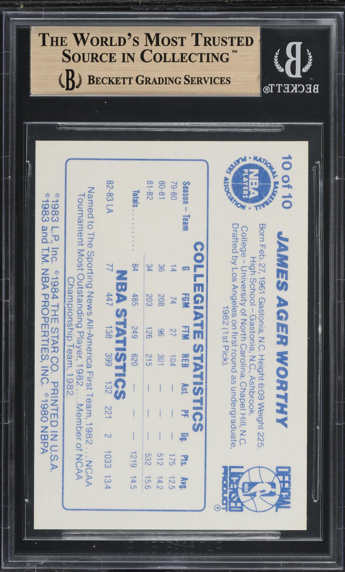 1983-84 Star All-Rookies James Worthy ROOKIE #10 BGS 9.5 GEM MINT