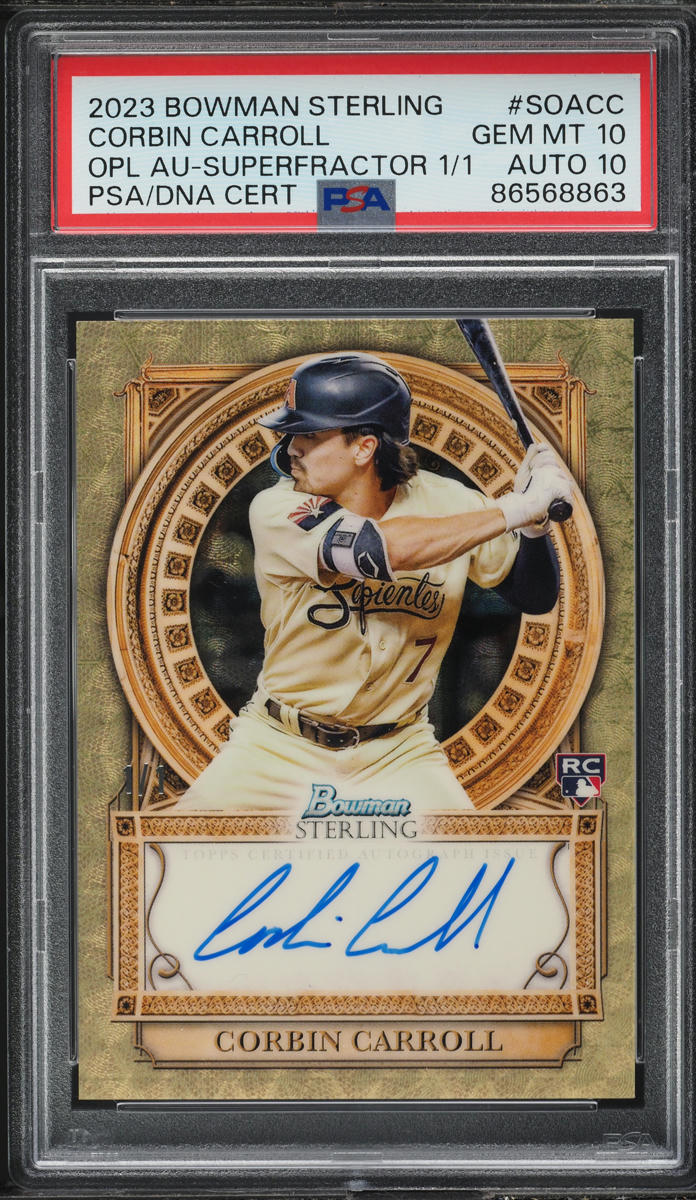 2023 Bowman Sterling Superfractor Corbin Carroll ROOKIE AUTO DNA 