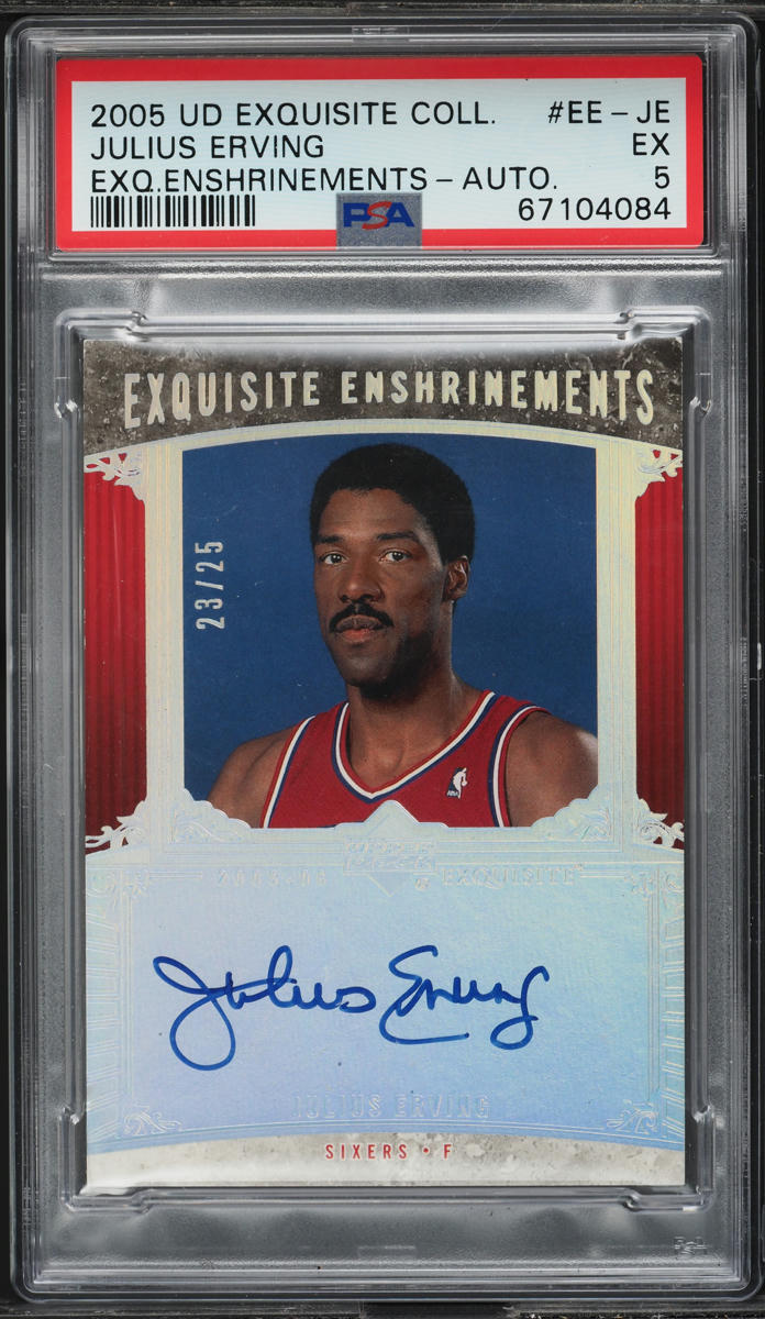 2005 Exquisite Collection Enshrinements Julius Erving AUTO /25 #EE-JE PSA 5 EX