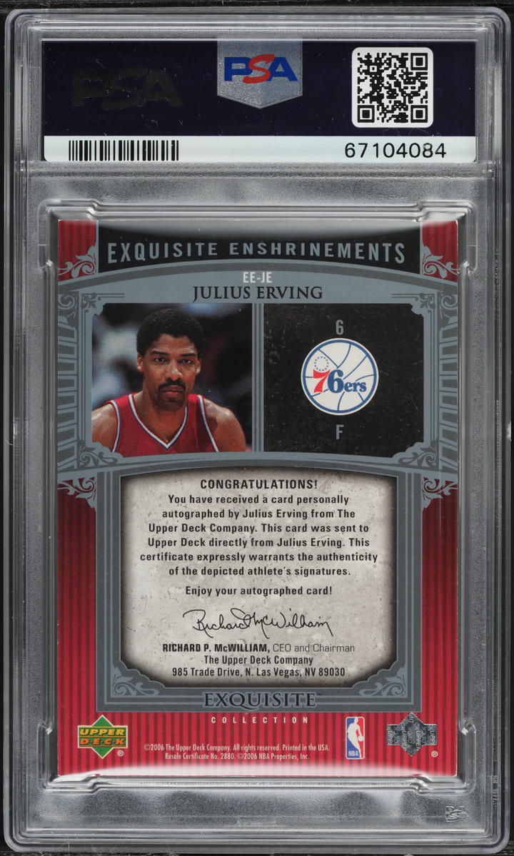 2005 Exquisite Collection Enshrinements Julius Erving AUTO /25 #EE-JE PSA 5 EX
