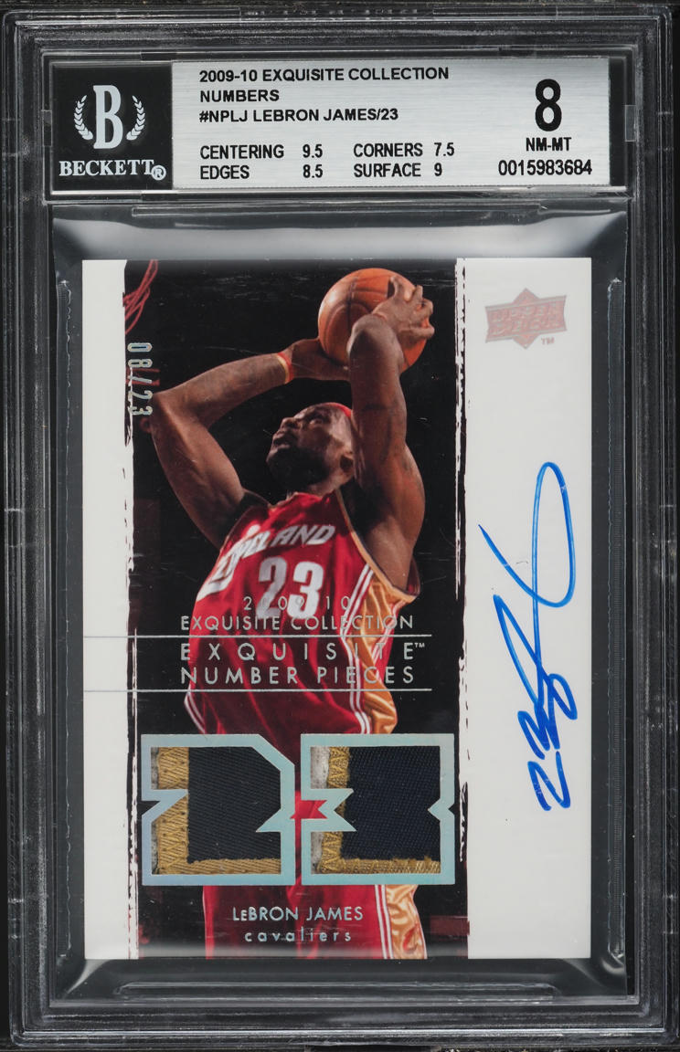 2009 Exquisite Collection Numbers LeBron James PATCH AUTO /23 #NP-LJ BGS 8 NM-MT