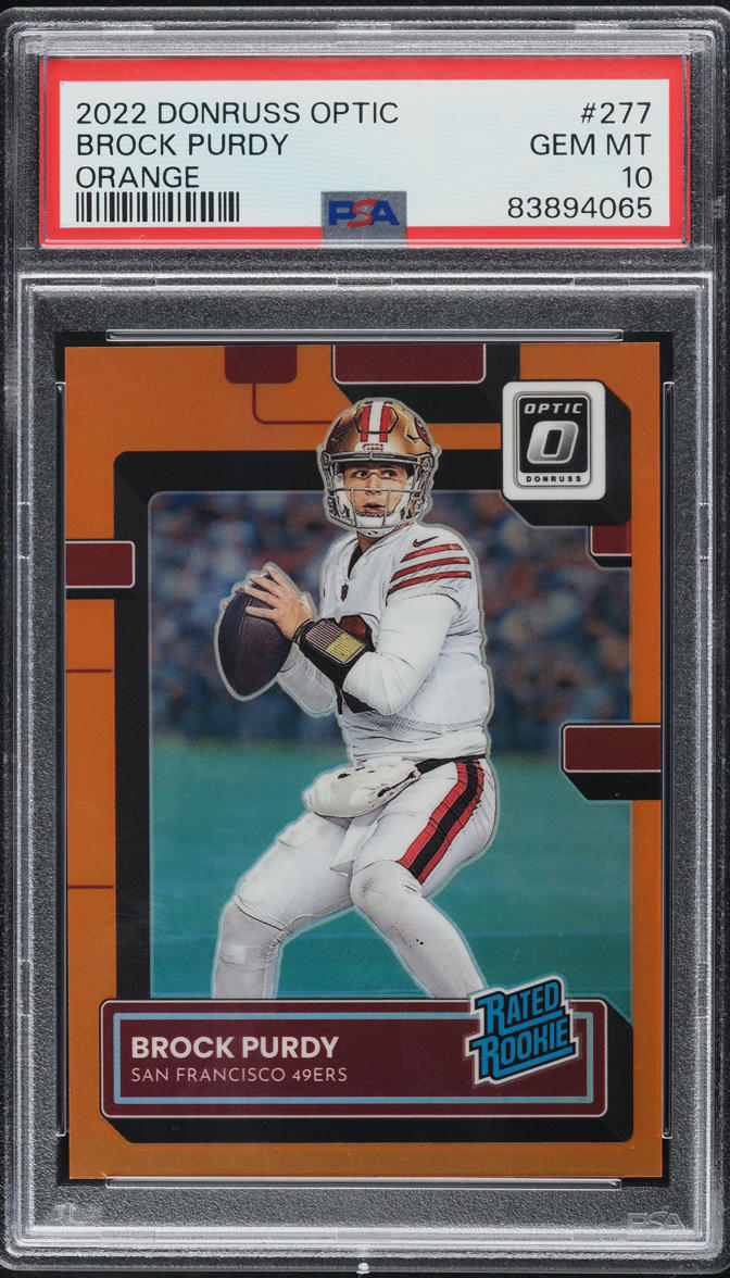 2022 Donruss Optic Orange Brock Purdy ROOKIE /199 #277 PSA 10 GEM MINT