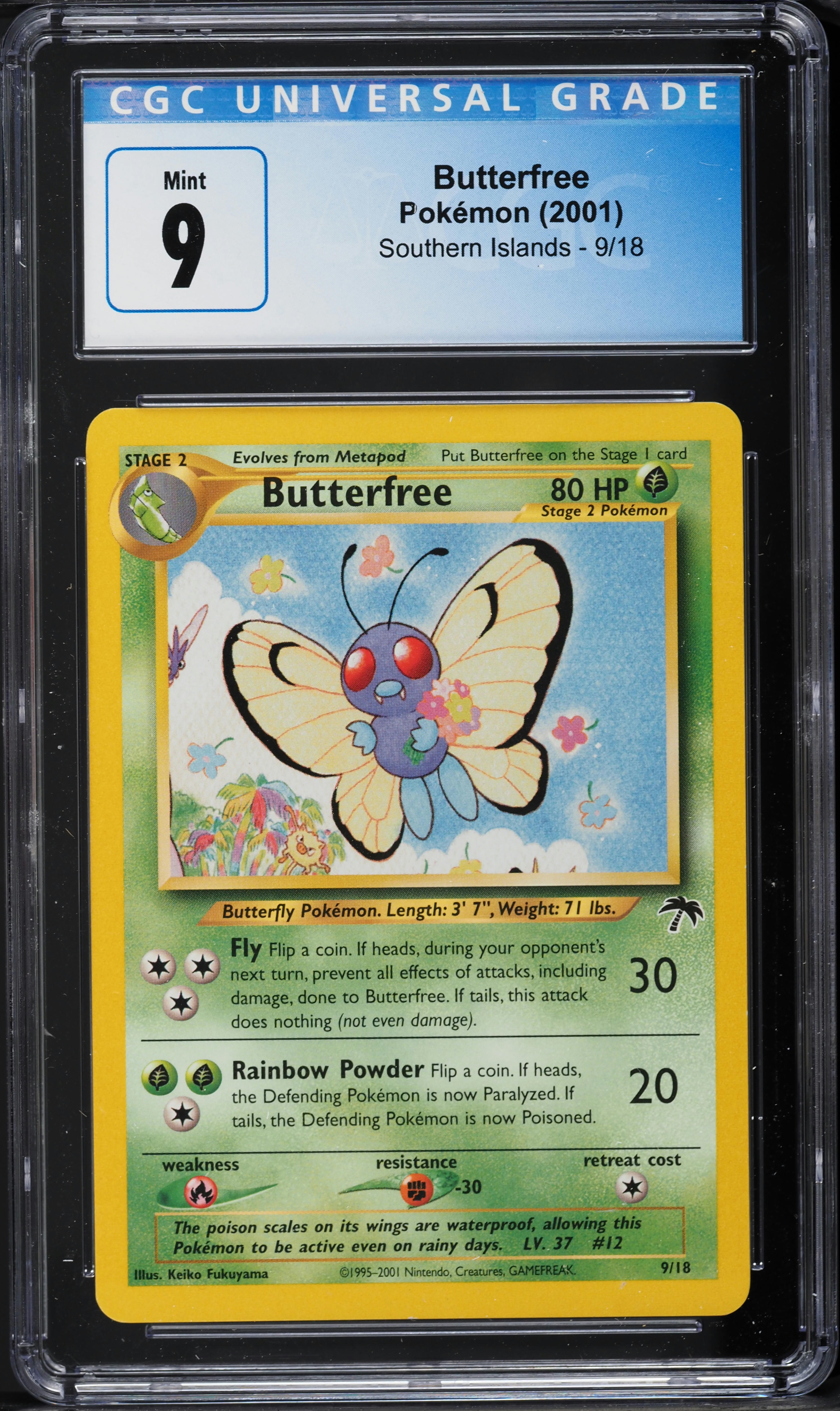 2001 Pokemon Southern Islands Butterfree #9 CGC 9 MINT on Fanatics
