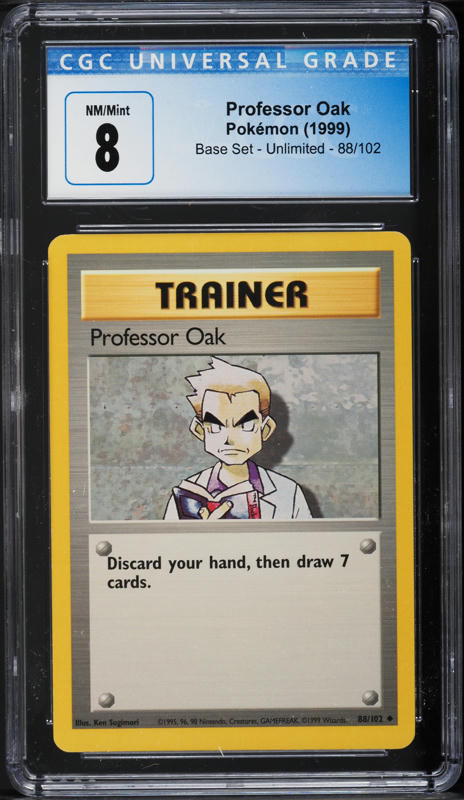 1999 Pokemon Base Set Professor Oak #88 CGC 8 NM-MT