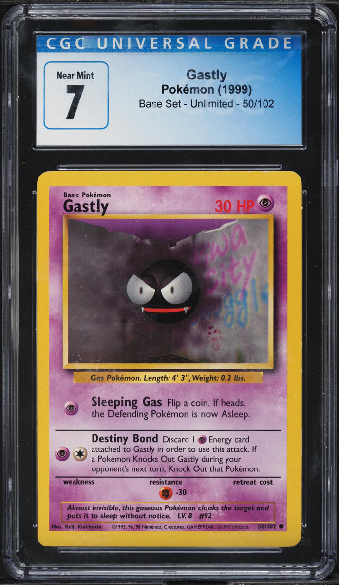 1999 Pokemon Base Set Gastly #50 CGC 7 NRMT