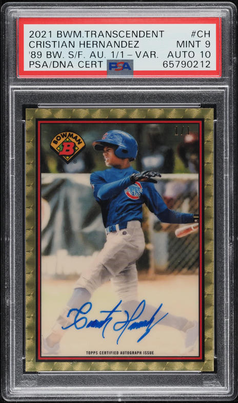 2021 Bowman Trans. '89 Superfractor Cristian Hernandez RC AUTO DNA