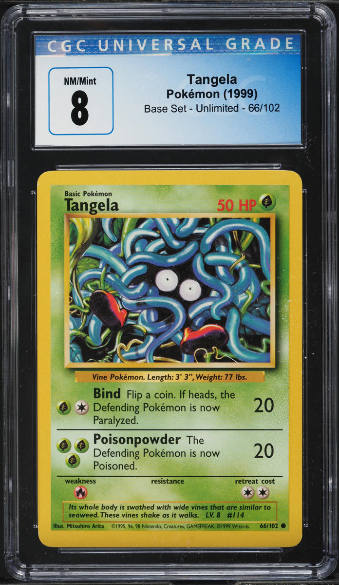 1999 Pokemon Base Set Tangela #66 CGC 8 NM-MT