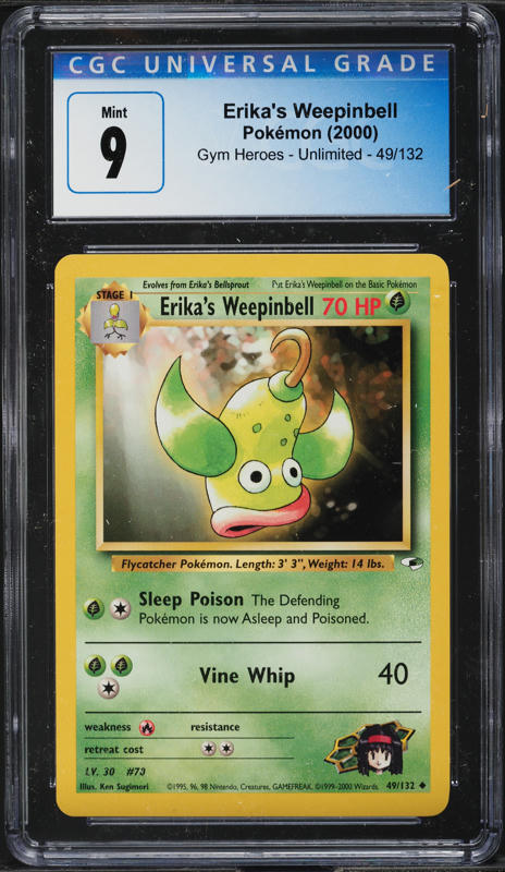 2000 Pokemon Gym Heroes Erika's Weepinbell #49 CGC 9 MINT