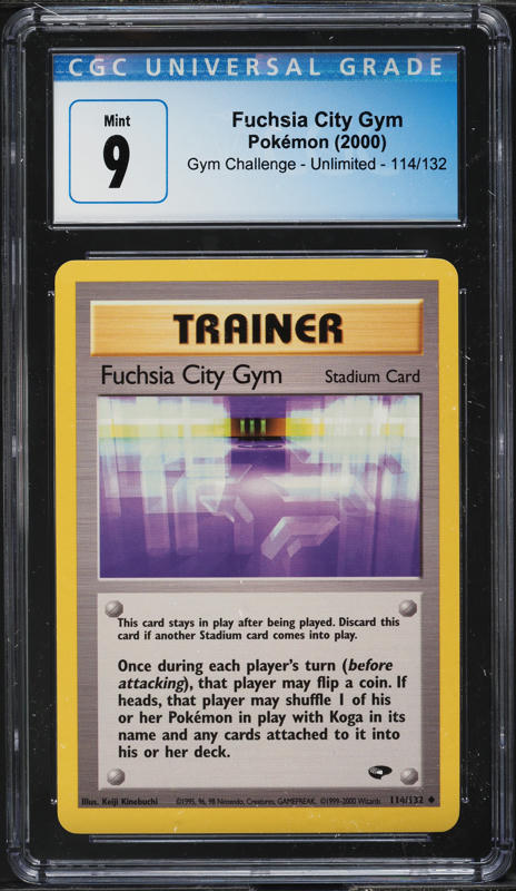 2000 Pokemon Gym Challenge Fuchsia City Gym #114 CGC 9 MINT