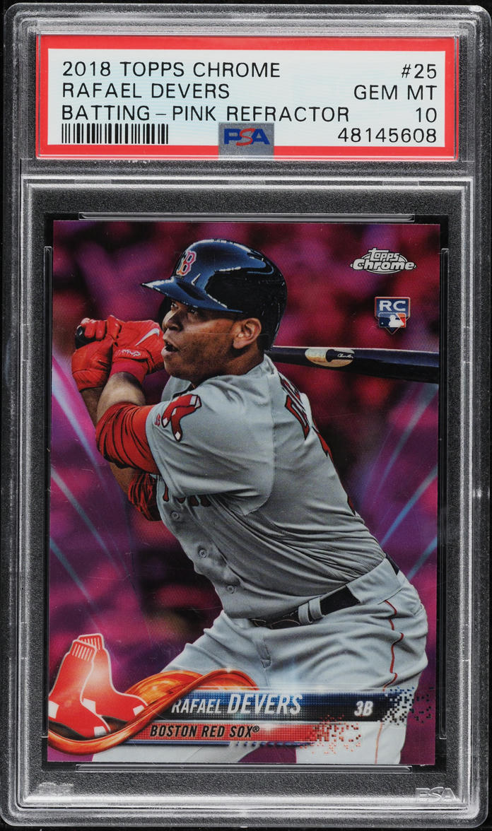 2018 Topps Chrome Pink Refractor Rafael Devers ROOKIE #25 PSA 10 GEM MINT