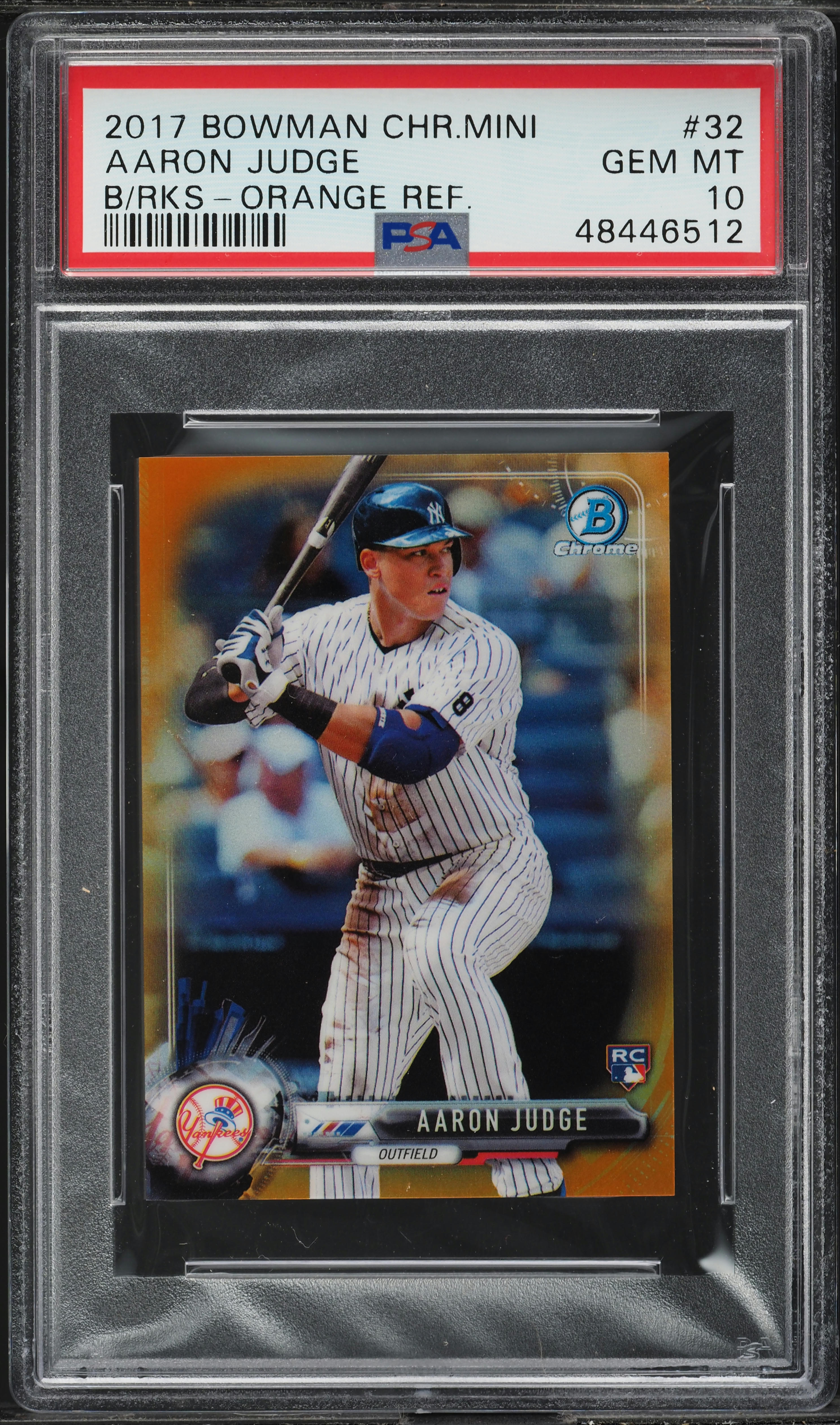 2017 Bowman Chrome Mini Orange Refractor Aaron Judge ROOKIE /25