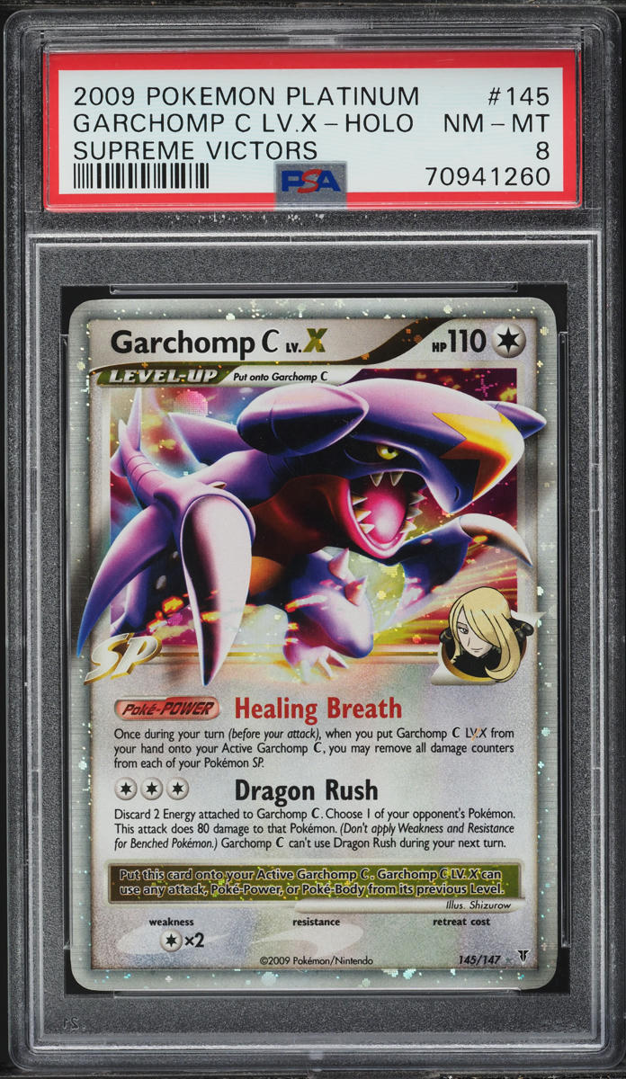 2009 Pokemon Platinum Supreme Victors Holo Garchomp C Lv.X #145 PSA 8 NM-MT