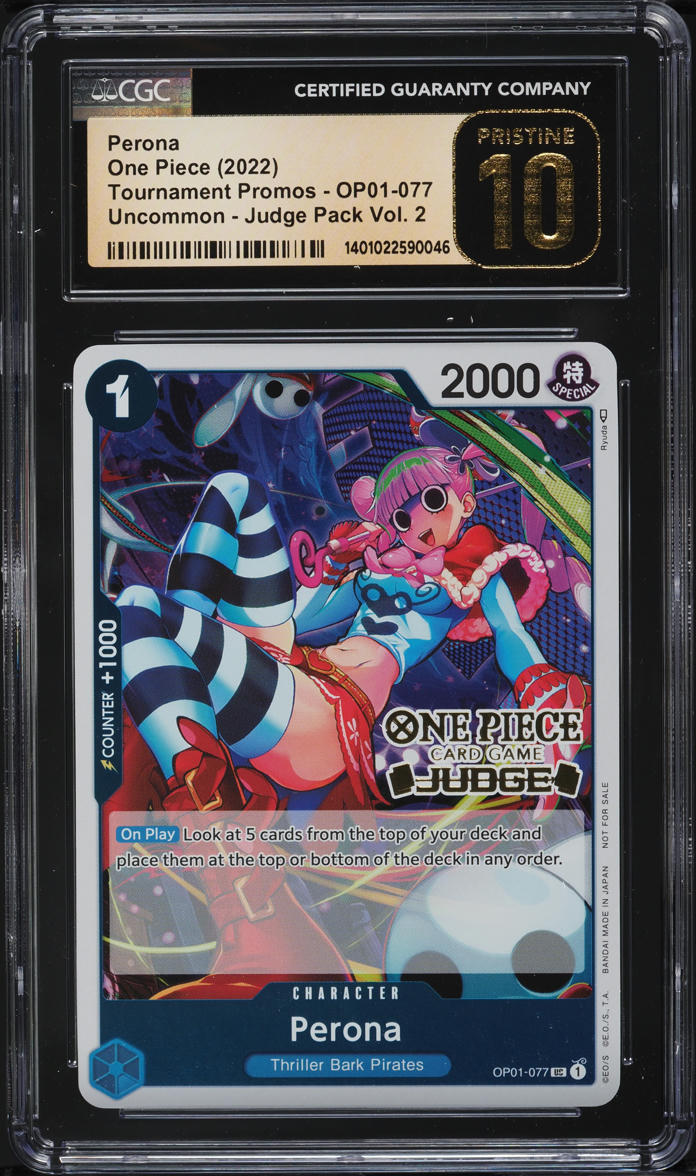 2022 One Piece Judge Pack Vol. 2 Tournament Promos Perona #OP01-077 CGC 10  on Fanatics Collect