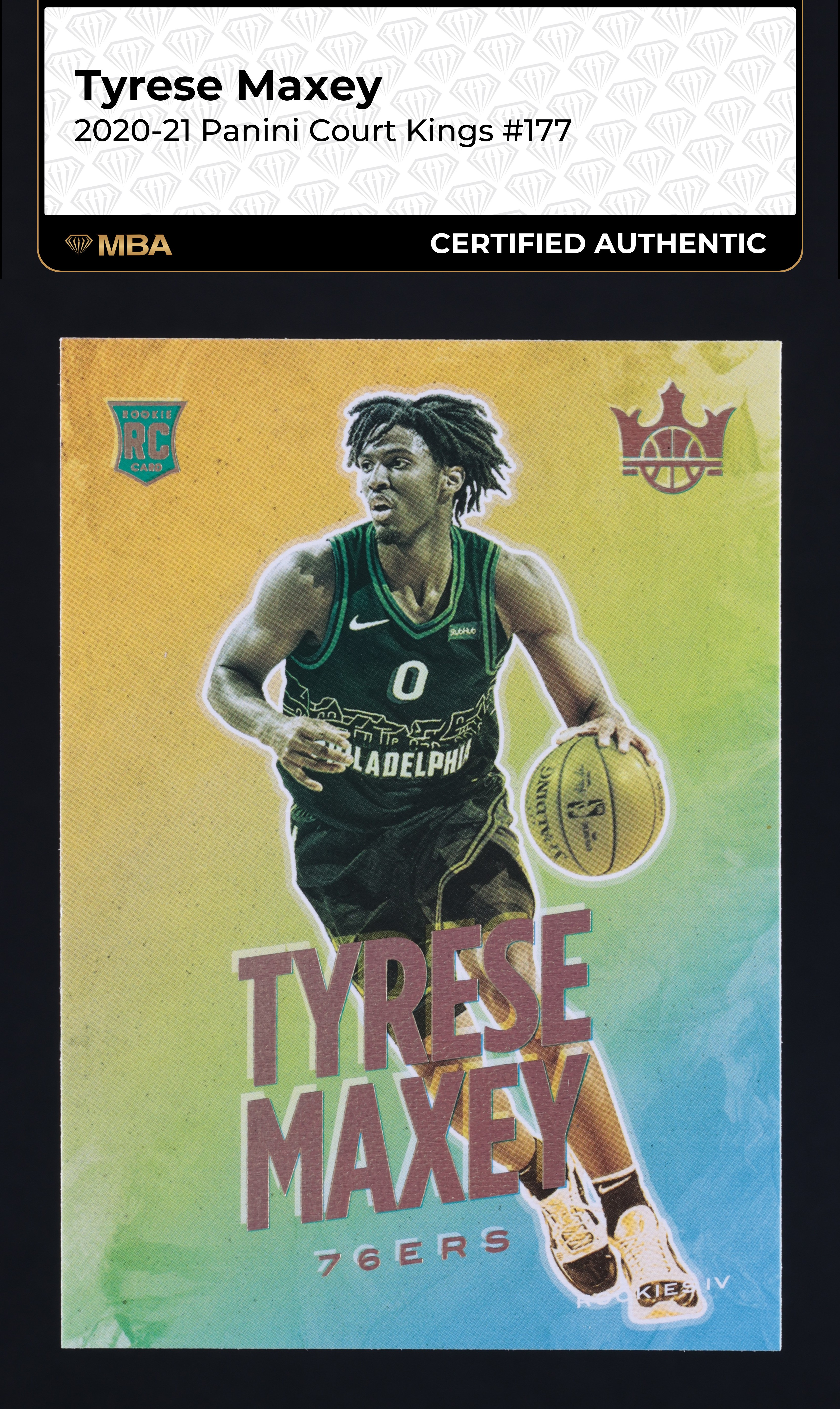 2020 Panini Court Kings Tyrese Maxey ROOKIE #177 MBA AUTH on