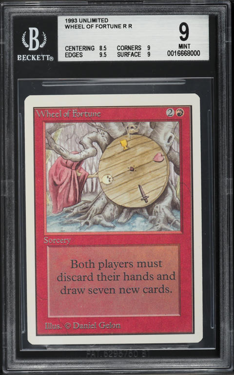 1994 Magic The Gathering MTG Revised Wheel Of Fortune PSA 9 MINT