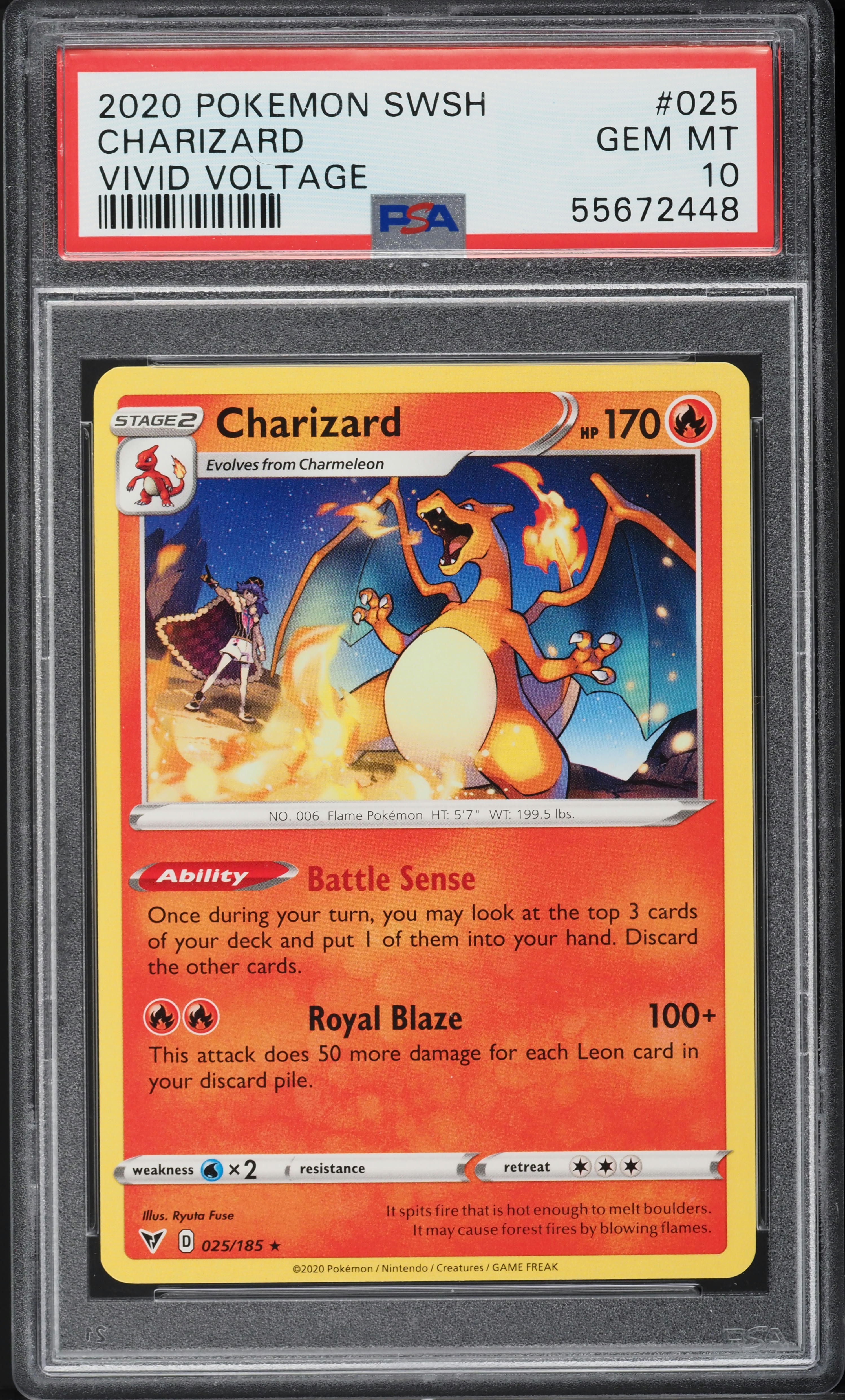 2020 Pokemon Sword & Shield Vivid Voltage Charizard #25 PSA 10 GEM