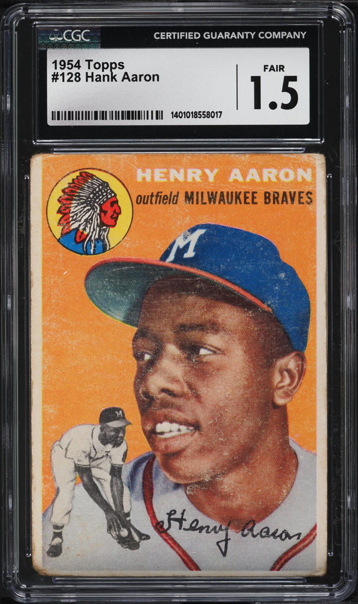1954 Topps Hank Aaron ROOKIE #128 CGC 1.5 FR