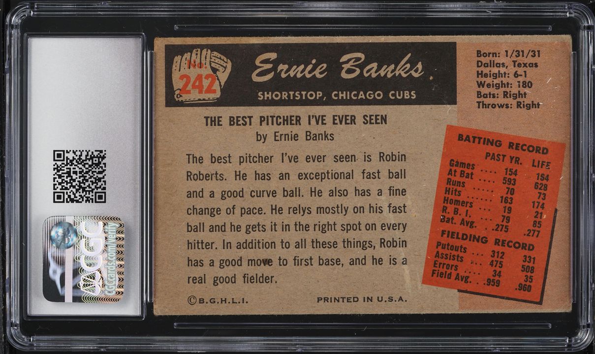 1955 Bowman Ernie Banks #242 CGC 2.5 GD+