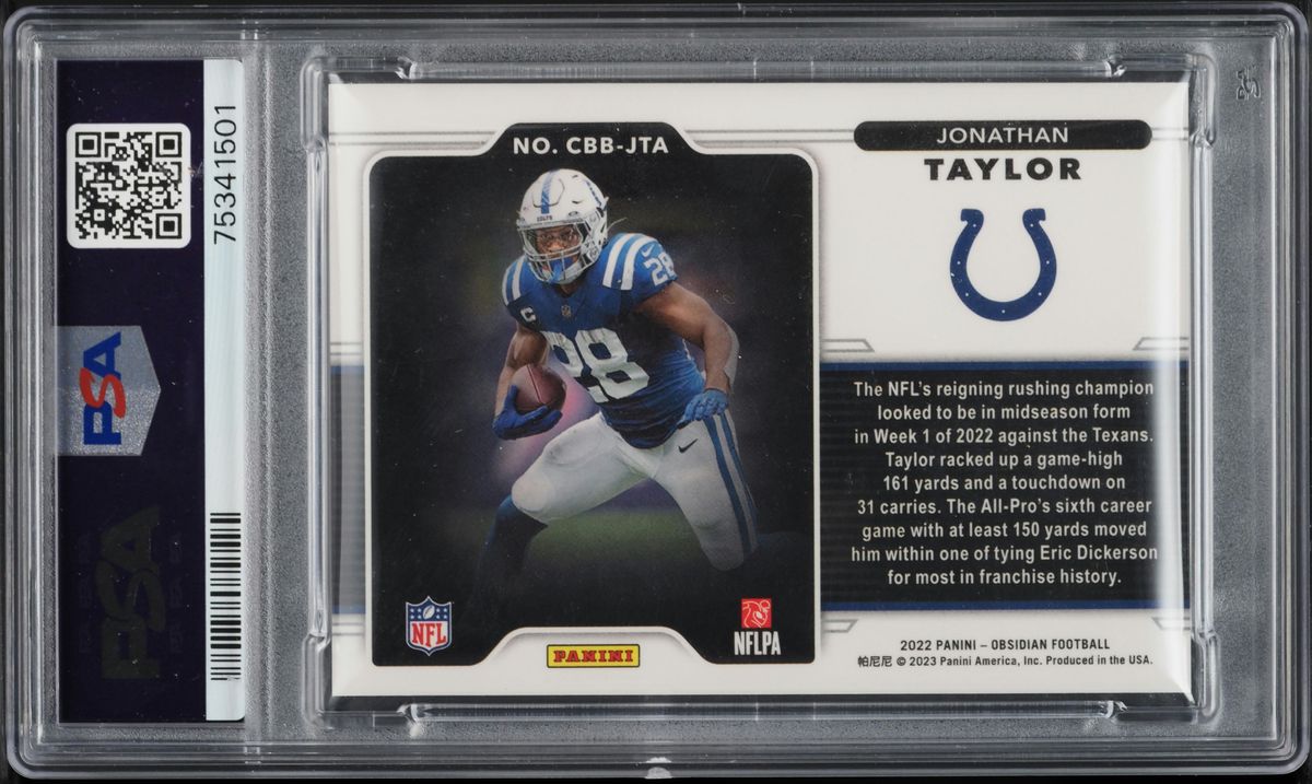 2022 Panini Obsidian Color Blast Black Jonathan Taylor #CBB-JTA