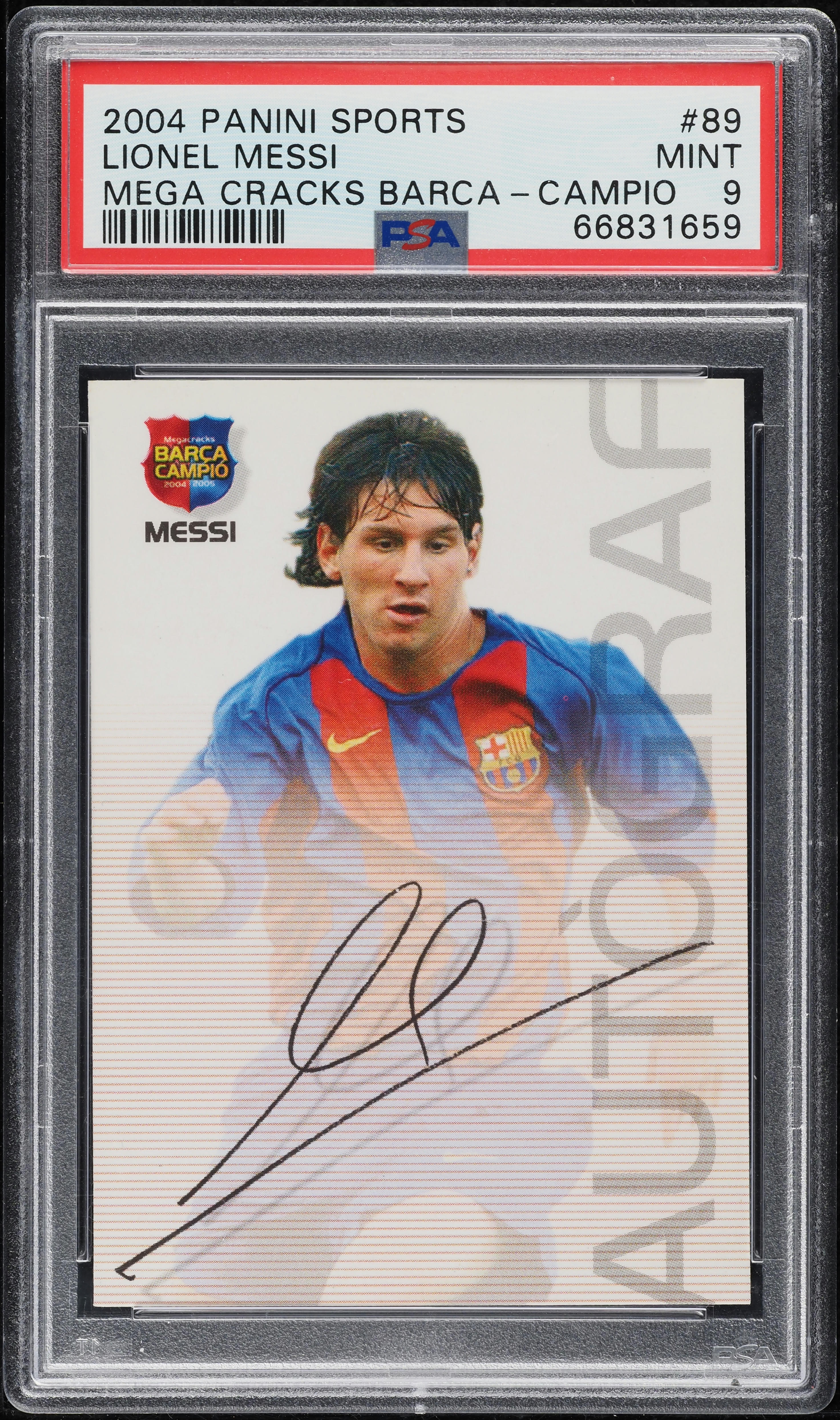 2004 Panini Sports Mega Cracks Barca Campio Lionel Messi ROOKIE
