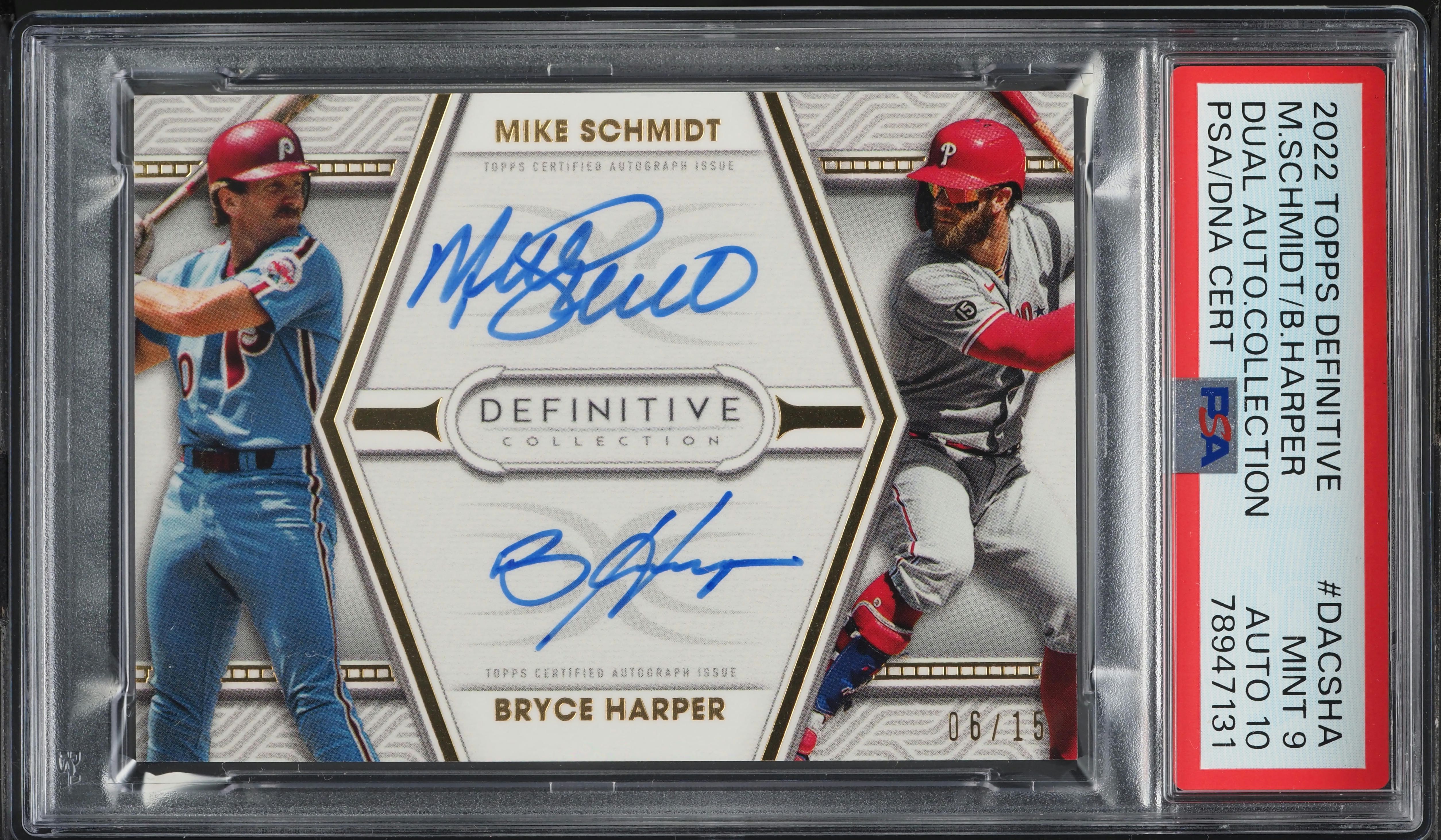 2022 Topps Collection Dual Mike Schmidt Bryce Harper AUTO DNA 10