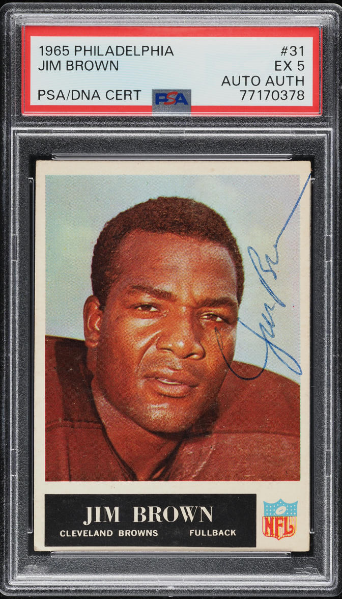 1965 Philadelphia Jim Brown AUTO DNA #31 PSA 5 EX