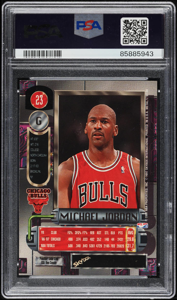 1997 Metal Universe Michael Jordan #23 PSA 9 MINT