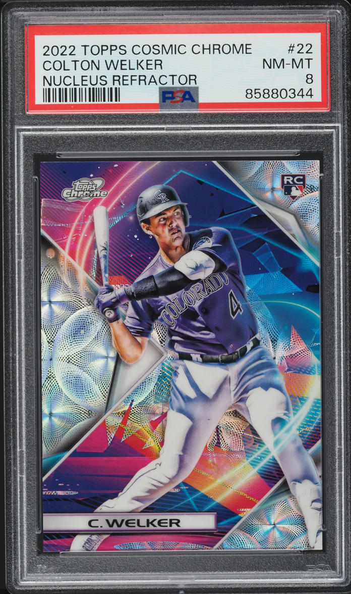 2022 Topps Chrome Cosmic Nucleus Refractor Colton Welker ROOKIE #22 PSA 8 NM-MT
