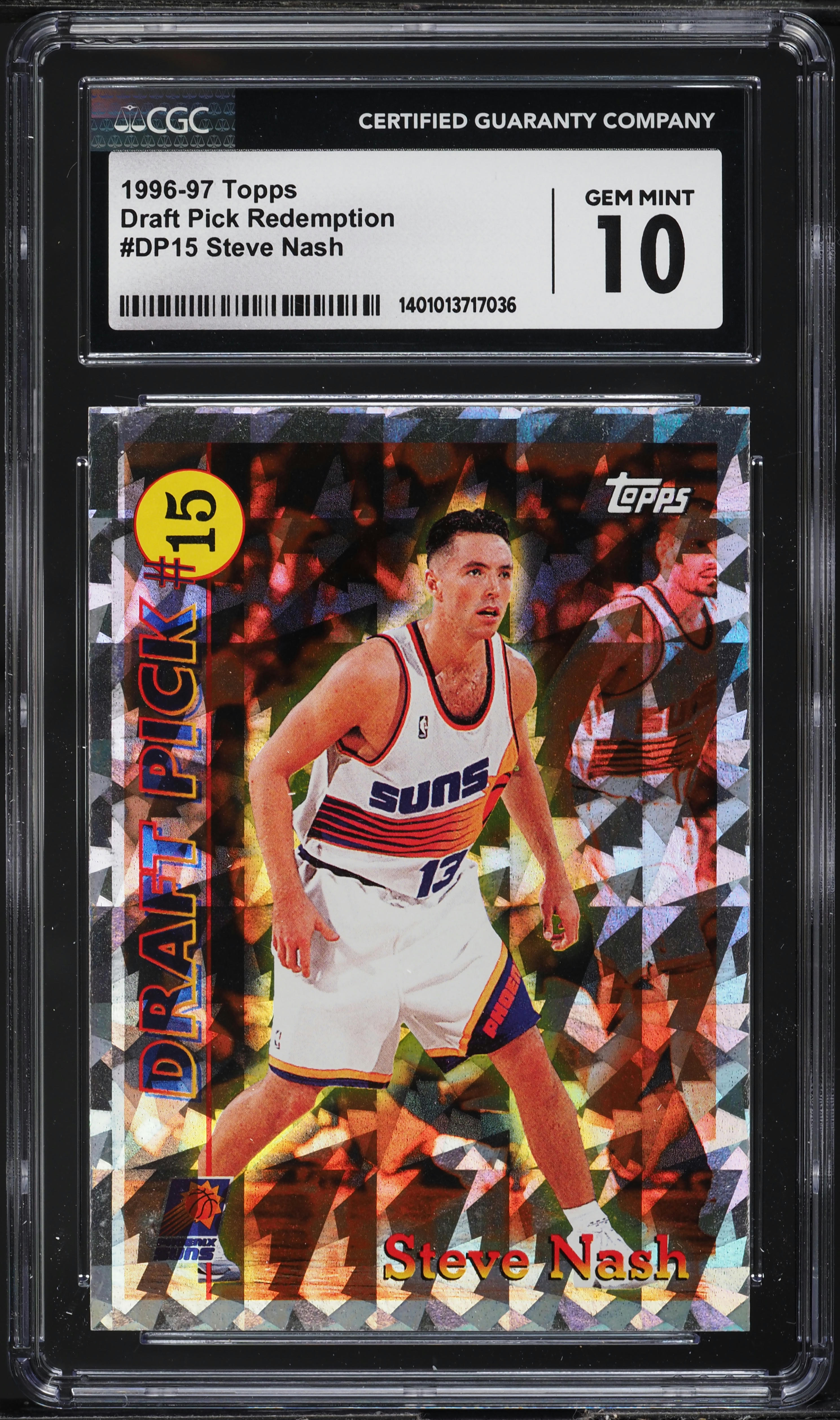 1996 Topps Draft Pick Redemption Steve Nash ROOKIE #DP15 CGC 10